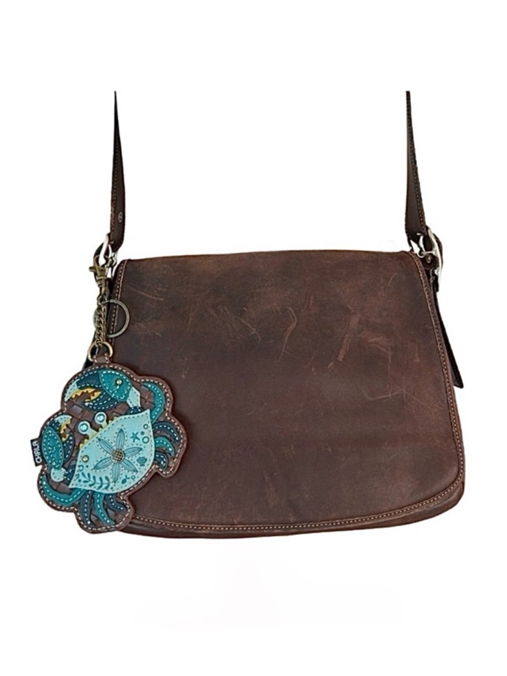 COACH ~ Leather Flap Crossbody Bag Monogrammed Interior Brass Hardware circa ‘02 - Picture 5 of 11